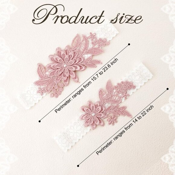 🆕Women Pink Garters Bride Wedding Garter Thigh Wedding Garter Set for Brid - Picture 4 of 6
